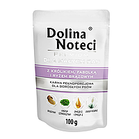 Пауч Dolina Noteci Premium для собак маленьких порід з кроликом,квасолею та корич, рисом,100 гр