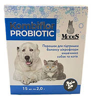 Modes KOMBIFLOR PROBIOTIC Пробіотик порошок для підтримки мікрофлори кишечника собак та котів - 15шт(по 2г) 1 уп