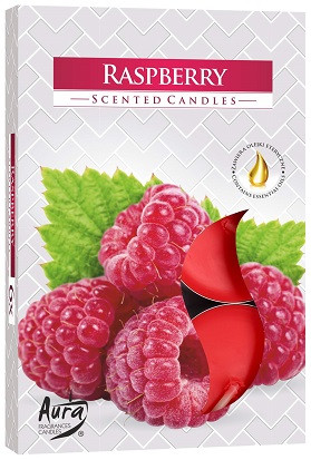 Свічка чайна ароматизована Bispol Малина 1.5 см 6 шт (p15-42)
