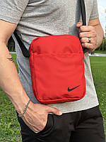 Мужская спортивная сумка-барсетка Nike красная через плече, Стильная тканевая барсетка Найк красная месс trek