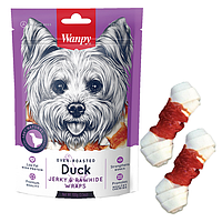 Wanpy Duck Jerky & Rawhide Wraps ВАНПИ КОСТЬ С УЗЛАМИ И ВЯЛЕННОЙ УТКОЙ лакомство для собак - 0.1 кг