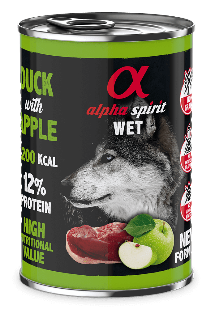 Alpha Spirit Duck with Green Apple 400г консерва для собак с уткой