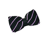 Галстук бабочка Gofin Вязаная Черная С Фиолетовой Полоской Tk-22-32 QT, код: 7474482