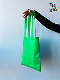 Зелена торба з спанбонду без друку Розмір: 27cм х 32см, фото 5
