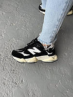 Жіночі кросівки New Balance 9060 Panelled Lace-up Sneakers Black (чорно-білі) стильні кроси NB0074 НБ