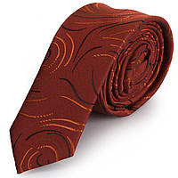 Полиэстеровый узкий галстук Schonau - 01 Оранжевый QT, код: 7764040