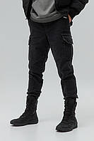 Мужские джинсы карго весенние черные, удобные штаны карго для парней черного цвета