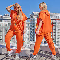 Летний спортивный костюм женский оранжевый DC/-348