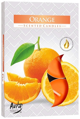 Свічка чайна ароматизована Bispol Апельсин 1.5 см 6 шт (p15-63)