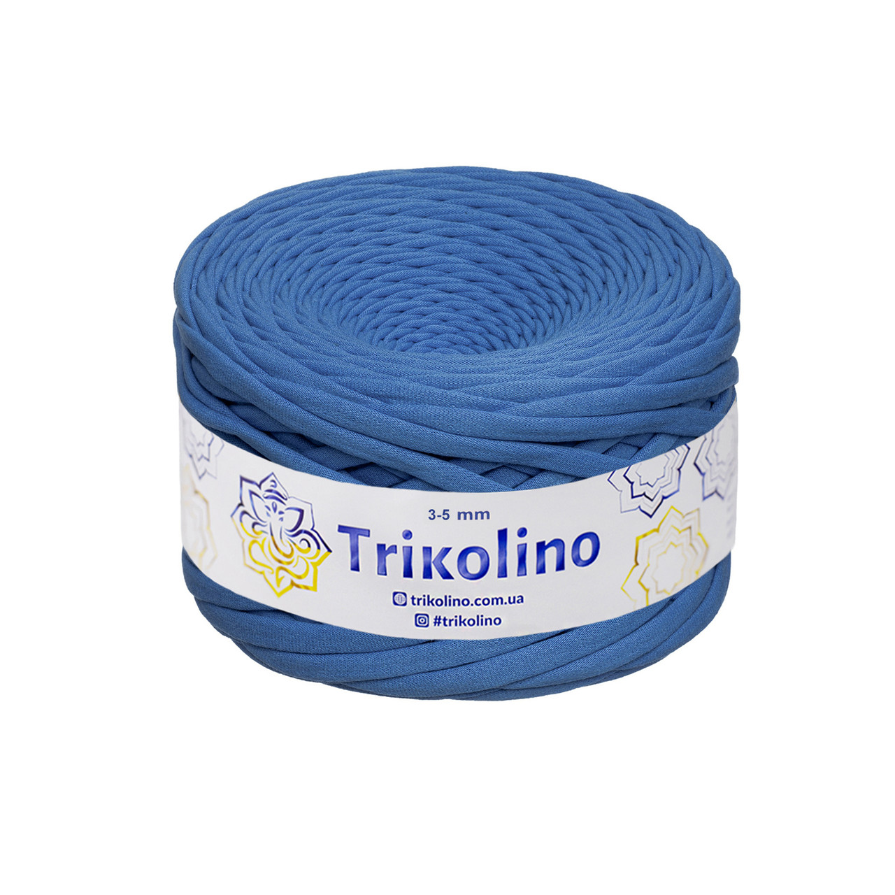 Трикотажна пряжа Trikolino, 3-5 мм, 100 м, Королівський синій, нитки для в'язання