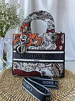 Женская сумочка шоппер Dior, текстильная сумка через плечо диор