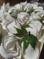 Мильні троянди білі , опт, 19 шт в упаковці, мыльные розы дешевле