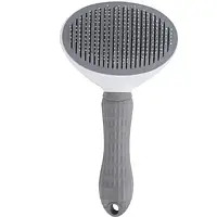 Расческа для животных Infinity Self-cleaning Pet Hair Remove Comb Cat Gray