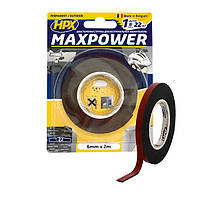 Двухсторонняя лента HPX MAXPOWER OUTDOOR, 6мм х 2м, черная