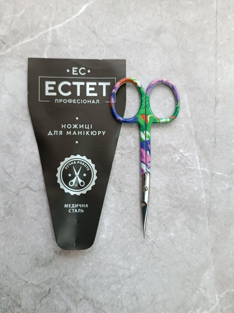 Ножиці Естет для манікюру (кольорові), фото 1