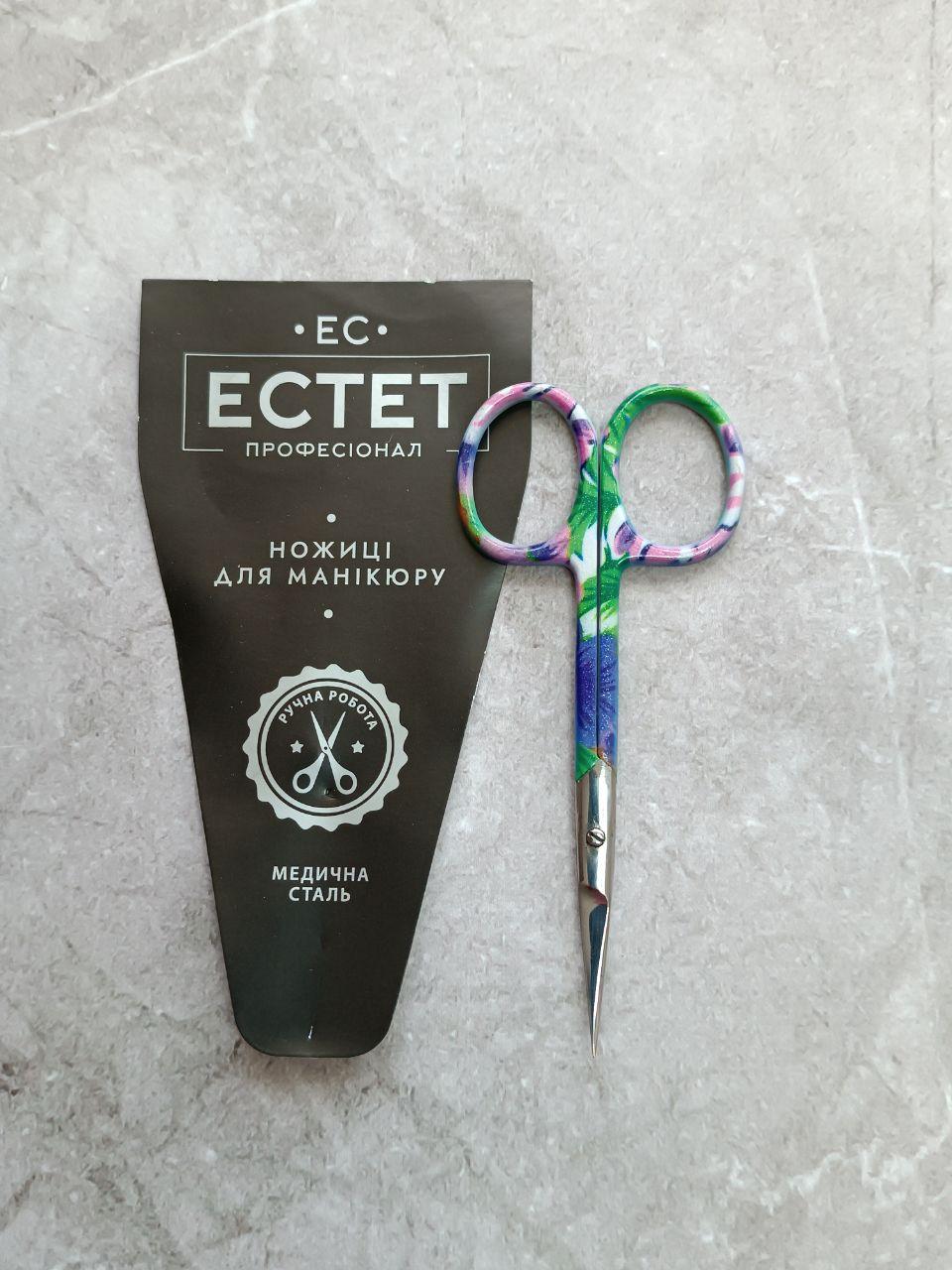 Ножиці Естет для манікюру (кольорові), фото 1