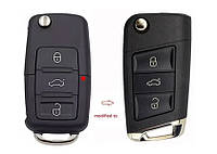 Корпус выкидного ключа Фольксваген (Volkswagen)- 3 кнопки, лезвие HU66