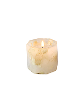 Ботаническая 8мигранная свечка с бежевой гортензией, 5*5,5 см, без аромату, 15 часов горения