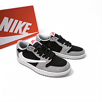 Мужские кроссовки Nike Air Jordan 1 Retro Low Travis Scott Cactus Jack серые Найк Джордан Трэвис Скотт Кактус