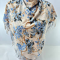Нежный мягкий женский платок с цветочным принтом. Натуральный демисезонный турецкий платок из вискозы
