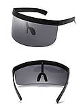 Дизайнерські сонцезахисні окуляри з великою оправою RESTEQ. Чорні окуляри від сонця. Захист від ультрафіолету, фото 3