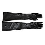 Чорні латексні рукавички. Безшовні латексні довгі рукавички, XL, фото 4