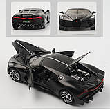 Модель автомобіля Bugatti La Voiture Noire. Металева інерційна машинка Бугатті 1:32, фото 2