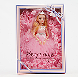 Лялька у весільній сукні 30см. Лялька шарнірна в рожевій сукні. Лялька принцеса, фото 3