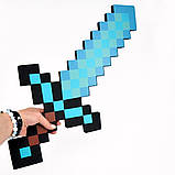 Піксельний діамантовий меч Майнкрафт RESTEQ 45см Minecraft Diamond Sword, фото 2