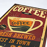 Ретро плакат Coffee Shop RESTEQ із щільного крафтового паперу 50.5x35cm. Постер Кофі Шоп, фото 6
