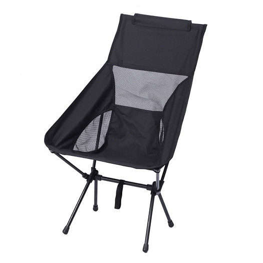 Складаний стілець для кемпінгу з алюмінію, чорний