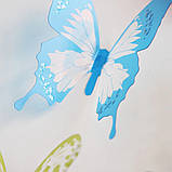 Різнокольорові метелики на стіні. Набір різнокольорових метеликів. Декоративні метелики. 3D метелик наклейки. Метелики для декору, фото 8