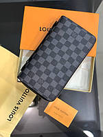 Бумажник серый Louis Vuitton big Damier Graphite Lux k351