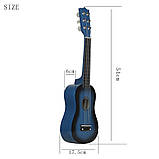 Гіталелі синього кольору. Укулеле 6 струн. Міні гітара. Портативні гітари. Похідна гітара, фото 8