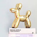 Статуетка Собачка з кульки RESTEQ золота. Фігурка для інтер`єру Jeff Koons Balloon dog 10*10*4 см, фото 3