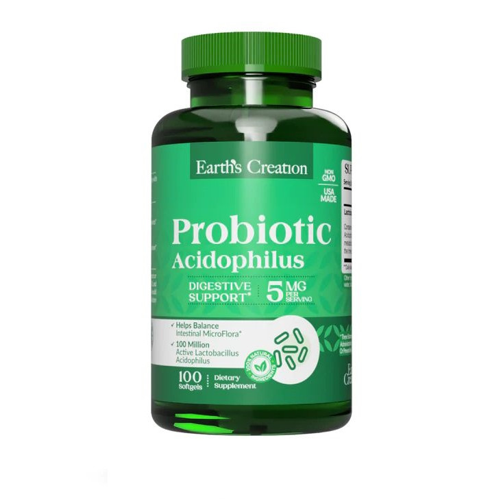 Пробиотики и пребиотики Earth s Creation Probiotic Acidophilus, 100 капсул CN15054 VH - фото 1 - id-p2173305303