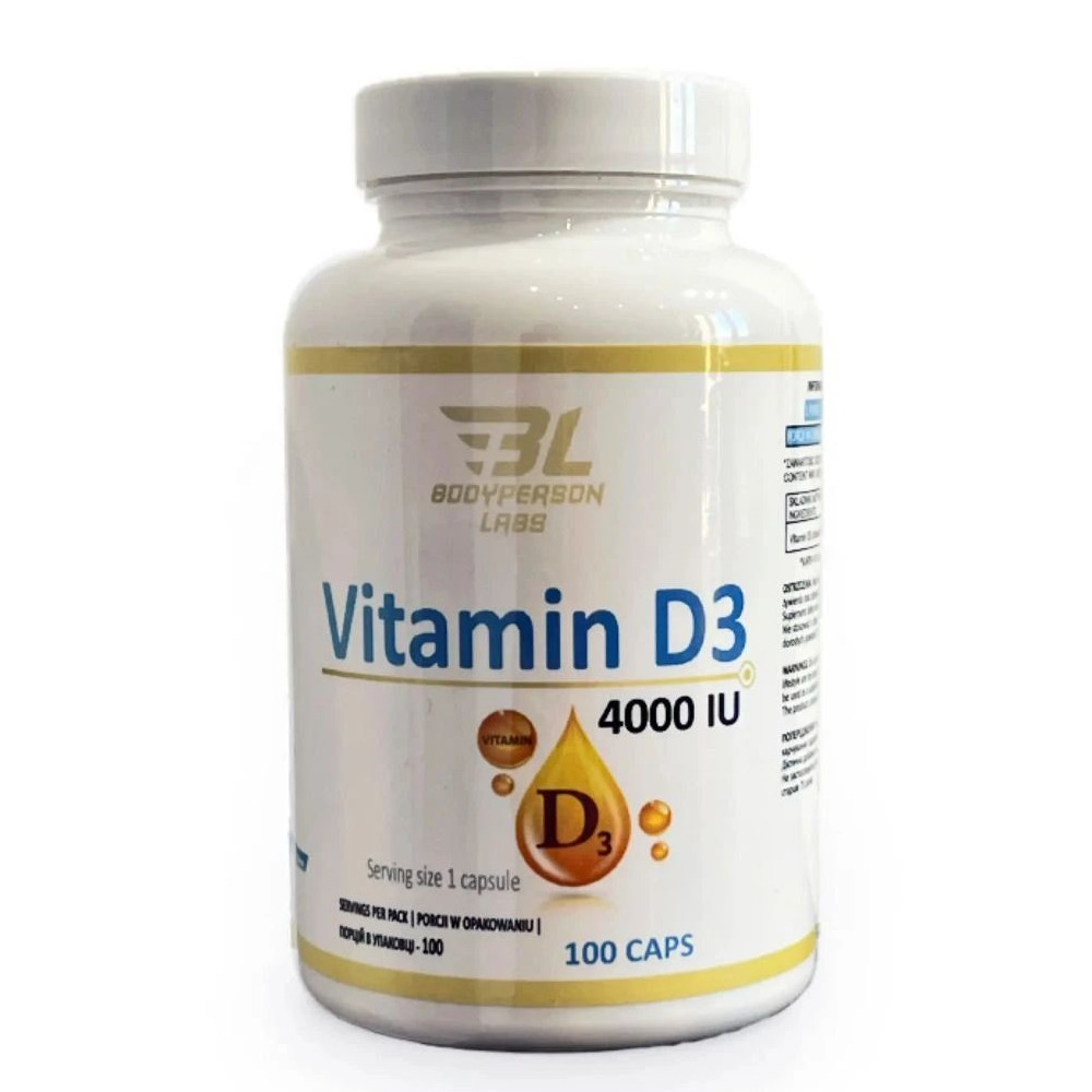 Витамины и минералы Bodyperson Labs Vitamin D3 4000 IU, 100 капсул CN15114 VH - фото 1 - id-p2173306034