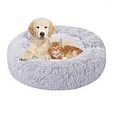 М'яка лежанка ліжко для собак та котів RESTEQ 60 см. Лежак для котів. Лежак для собак. Місце сну для кота, фото 3