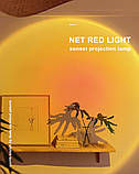 Проекційний нічник Червоний захід сонця RESTEQ. Нічний світильник Захід сонця USB. Настільний світильник Red Sunset 27 см, фото 7