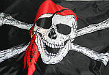 Піратський прапор. Прапор піратів. Jolly Roger RESTEQ. Прапор Череп та кістки 150*90 см поліестер. Веселий Роджер, фото 3