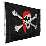 Піратський прапор. Прапор піратів. Jolly Roger RESTEQ. Прапор Череп та кістки 150*90 см поліестер. Веселий Роджер, фото 5