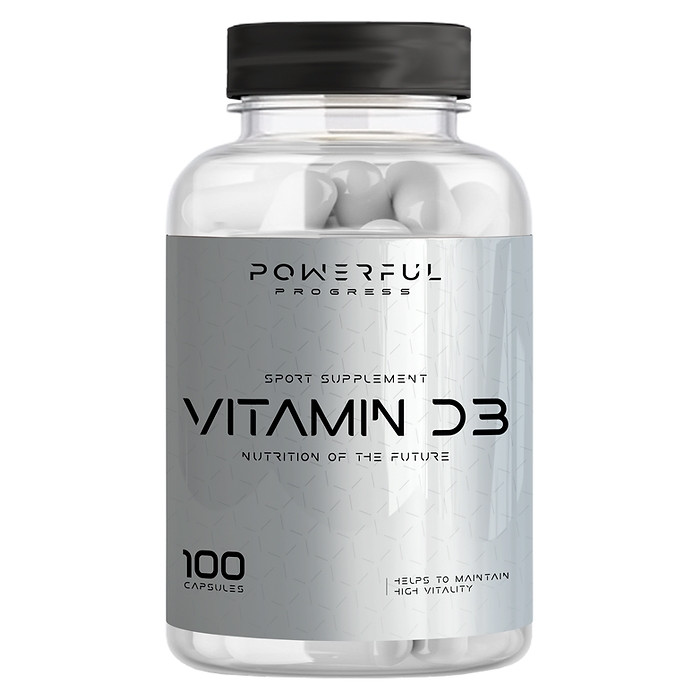 Витамины и минералы Powerful Progress Vitamin D3, 100 капсул CN15085 VH - фото 1 - id-p2173307623