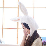 Шапка кролика RESTEQ біла. Шапка вуха кролика. Rabbit Hat. Шапка заєць. Шапка з вухами зайця. Звірошапка, фото 3