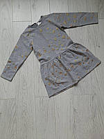 Детское серо платье на байке, 116 см