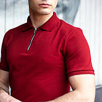 Модная мужская футболка Polo поло с коротким рукавом на молнии стильная молодежная повседневная для парней