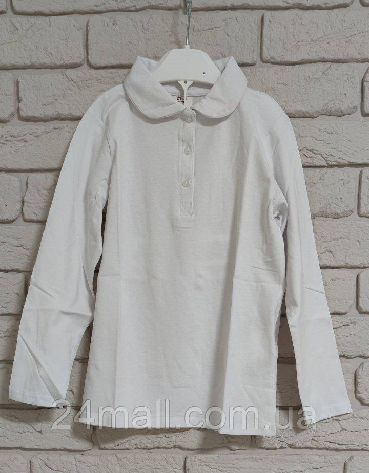 Дитяча шкільна біла блуза, 122 см