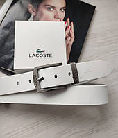 Стильный кожаный ремень Lacoste white