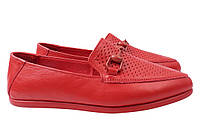 Туфлі жіночі з натуральної шкіри на низькому ходу колір Червоний Gossi 67-21DTC 39 NX, код: 7365738