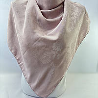 Классический качественный натуральный весенний платок. Турецкий изысканный платок на голову из тонкой шерсти Пудровый
