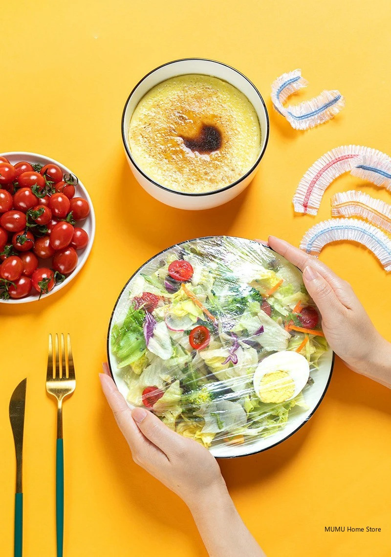 Еластичні пакетики на гумках для зберігання продуктів 100 шт., фото 1